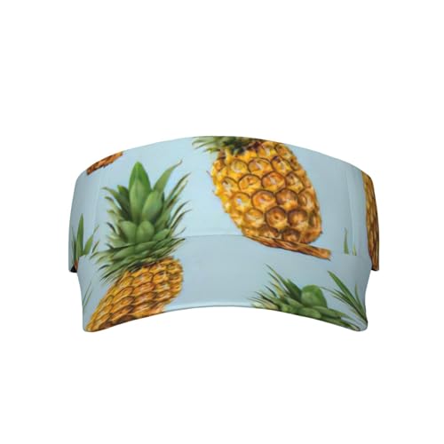 Pineapple. Print Fashion Adult Sunscreen Visor Cap,Empty Top Caps for Beach Pool Golf Tennis Unisex ﻿ Black