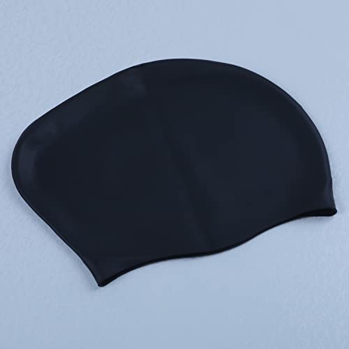 Black Silicone Swim Cap For Women,Waterproof Swim Caps Durable Anti-Slip Swim Hats Elastic Swimming Cap For Long Hair And Short Hair #TOP7