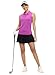 BGOWATU Women's Sleeveless Golf Polo Shirts Collared Quarter Zip Golf Pullover UPF 50+ Quick Dry Tennis Tank Tops Dark Rose 2X
