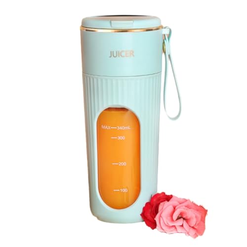Fangxuee Exprimidor de con Carga Inalámbrica, Pequeño Exprimidor Portátil, Multifuncional, para el Hogar, Totalmente Automático, Licuadora de Frutas, Color Verde