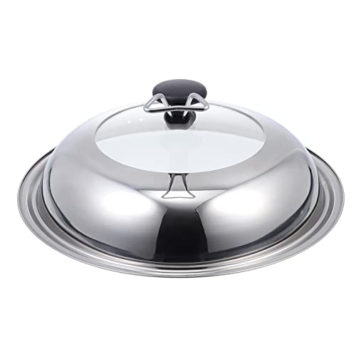 Luxshiny 32cm Visible Cooking Pot Cover Stainless Steel Universal Pot Lid Cover Cookware Lids Replacement Lid with Handle for Pots Pans Fry Pan Skillet