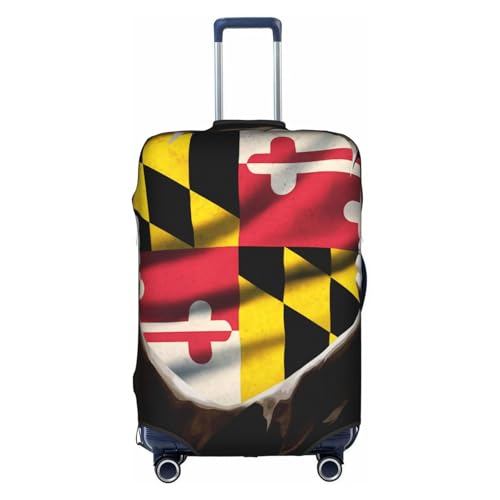 Travel Luggage Cover Vintage Torn Broken Maryland Flag Fashion Washable Baggage Suitcase Protector Fit For Luggage X-Large