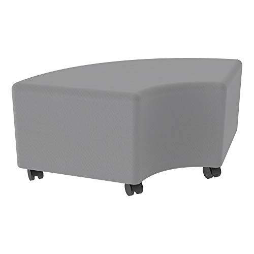 Image of Sprogs 12 inch H Structured Quarter Round Stool -Flexible Modular Collaborative Soft Seating for Office, Home, Lounge and School Classrooms with Durable Frame & Set of 2 inch Casters Add-on -Teal
