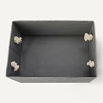 Amazon Basics Boîtes de rangement pliables avec poignées à corde, charbon de bois, grand, paquet de 3