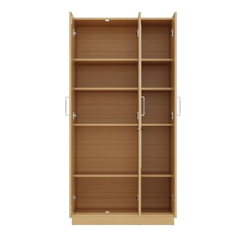 Image of Wakefit Wardrobe for Bedroom | 1 Yr Warranty | Cupboard for Bedroom, Almirah, Wooden Wardrobe, Multi-Shelves Storage with Mirror, Density:680-750 kg /m, Free Installation from Brand (Twill - UT)