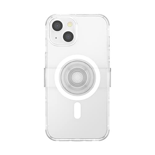 Image of POPSOCKETS iPhone 14 Case with Phone Grip and Slide Compatible with MagSafe, Phone Case for iPhone 14, Wireless Charging Compatible - Clear