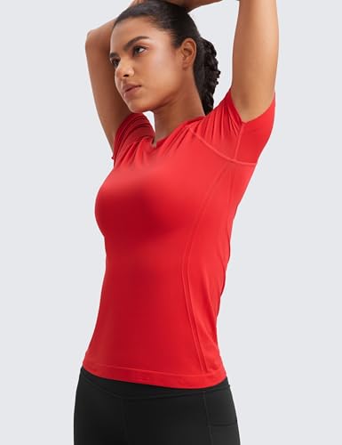 Image of CRZ YOGA Seamless T-Shirt Hip Length | Training, Chafe-Free, Slim Fit, Raglan Sleeves, Mesh Vents, Workout, Short Sleeve Tops for Women