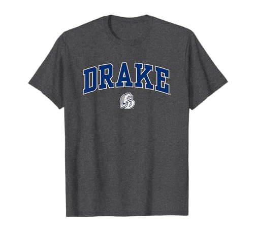 Drake Bulldogs Arch Over Dark Heather Officially Licensed T-Shirt