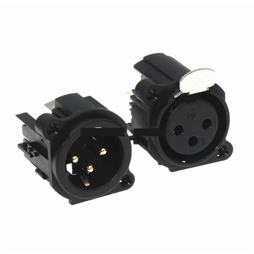 Conector XLR macho de 3 pines en cobre con pin dorado para cables de microfono 2