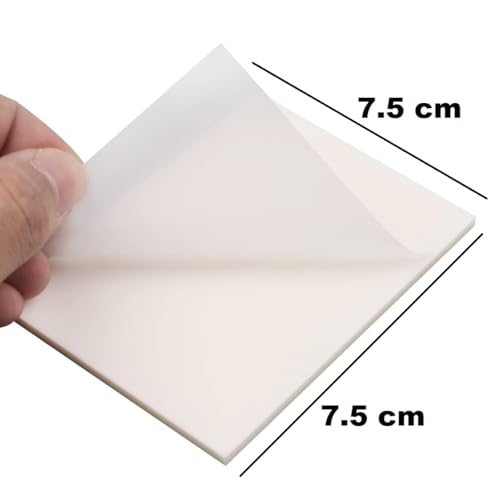 Image of Mark 100 Sheets Transparent Self-Sticky Note Pads, Clear Notes 7.5x7.5cm, Transparent Self-Adhesive Sticky Note, Perfect for Students & Other Field
