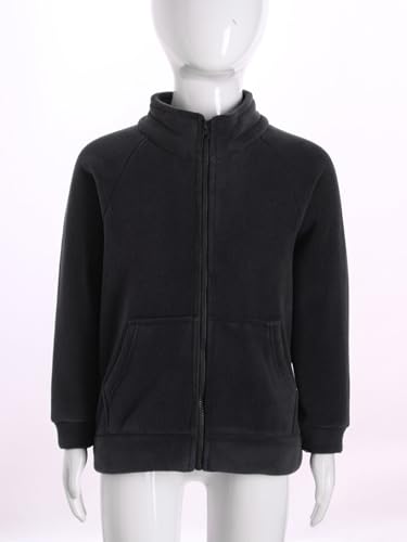 TiaoBug Kids Girls Boys Zip Up Fleece Jacket Warm Thermal Winter Coat Casual Solid Sweatshirt Outwear with Pocket3