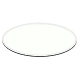 Fab Glass and Mirror 1/2' Thick 1' Beveled Tempered Glass E-Oval (Elliptical) Table Top, 28' X 54'