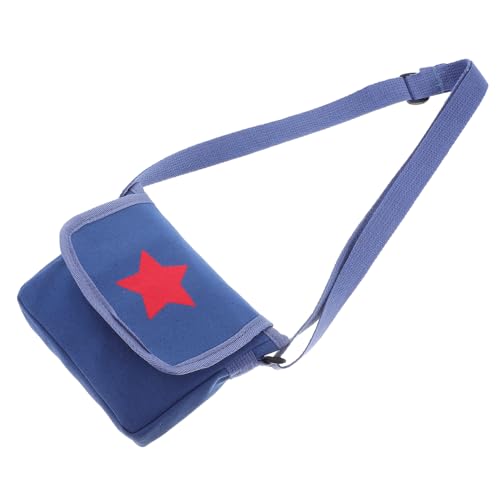Vintage Canvas Messenger Purse with Star Pattern Adjustable Shoulder Strap for Boys for School Travel and Daily Use