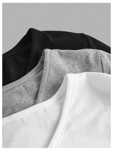 SOLY HUX 3 Pack Girl's Long Sleeve Shirts V Neck Basic T-Shirts Ruched Tops Spring Fall Layering Tees 8-12 Years4