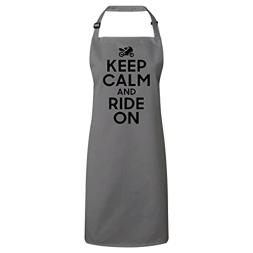 Tablier cuisine moto Keep Calm pour vos barbecues et repas entre amis