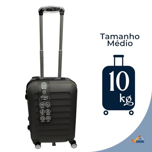 Kit 3 Malas de Viagem 23kg, 10Kg e Frasqueira 14 Polegadas Bolsa de Mão c/Trava de Senha FIbra Rígid