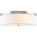 Kira Home Walker 20" Large Mid-Century Modern 3-Light Flush Mount Ceiling Light, White Fabric Shade + Round Glass Diffuser, Brushed Nickel Finish