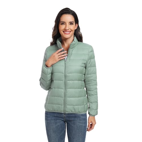 Riou Damen Daunenjacke Winter - Leichte Steppjacke Mit Kapuze Für Outdoor Sport