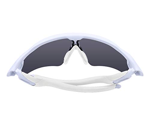 Image of SAUCER Replacement Nose Pieces Pads & Earsocks Temple Sleeve Rubber Kit for Oakley Radar EV Path OO9208 | Radar EV Pitch OO9211 | Radar EV Advancer OO9442 Sunglass - White + White