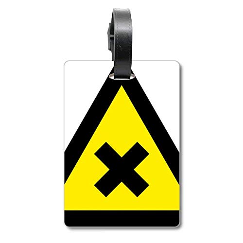 Triangle interdit étiquette jaune et noir pour repérer son sac à l'aéroport facilement