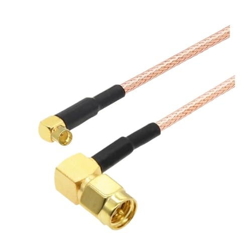 QYZLVCES(���X) RG316�P�[�u�� SMA�I�X 90° - MMCX�I�X ���X �X�g���[�g/���p�s�O�e�[�� RF����FPV�A���e�i�W�����p�[ 2��/���b�g(SMA M90 to MMCX F90,5M)