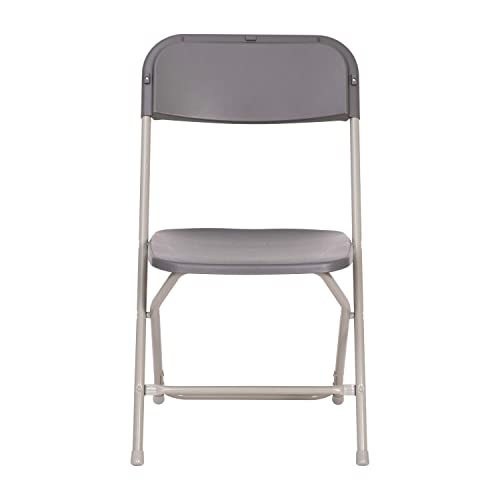 Image of Flash Furniture Hercules Big and Tall Commercial Folding Chair - Extra Wide 650LB. Capacity - Durable Plastic - Gray, 4-Pack