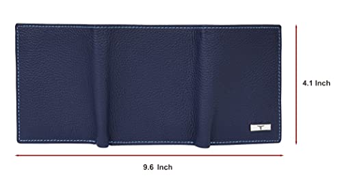 Image of URBAN FOREST Travis Blue Leather Wallet for Men