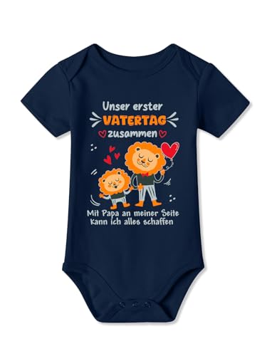 BesserBay Vatertag Baby Body Erstes Vatertagsgeschenk für Papa Kurzarm Neugeborene Strampler Unisex Marineblau 3-6 Monate