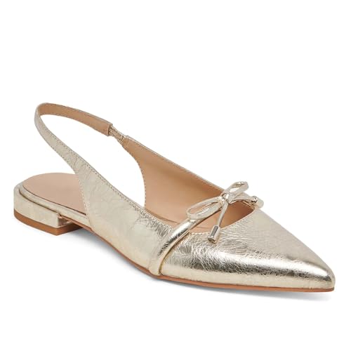 UBWDU Slingback Flats for Women Closed Pointed Toe Flats Bow Low Heel Pumps Shoes - Main Image
