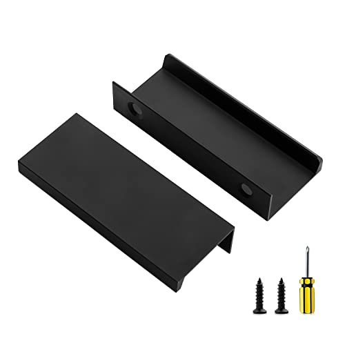 Image of Ravinte 20 Pack Finger Pulls for Cabinets 76mm /3 inch Length Black Edge Pulls