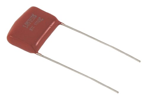 NTE Electronics MLR185K250 Series MLR Polyester Non-Polarized Film Capacitor, Radial Lead, Non-Inductive, 1.8 µF Capacitance, 10% Tolerance, 250V