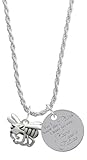 Delight Jewelry Silvertone Large Yellow Jacket - Mascot For I Know the Plans I Have for You Charm Necklace, 20'+3'