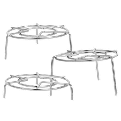 LABRIMP Soportes para Vaporera Versátil 3 Piezas de Acero Inoxidable Diseño de Trípode y Fácil Limpieza Color Plata para Cocina y Ollas Calientes