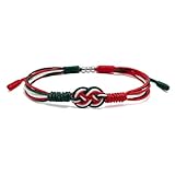 HARACRAFT White Green and Red Patriotic Infinity String Bracelet, Surfer Bracelet