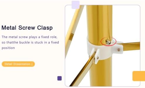 Adjustable Table Base - Universal Stainless Steel Folding Frame for Glass/Marble Tops, 28.7" Height, 26.3"x26.3" Size, No Assembly Needed (Gold)
