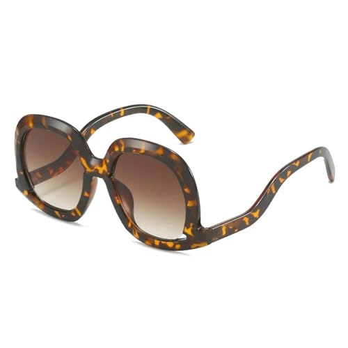 Lunettes de soleil ovales colorées tendance UV400 monture creuse originale