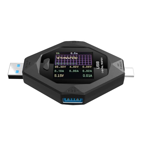 Probador de potencia USB C con medicion de corriente y voltajes para carga eficiente 5