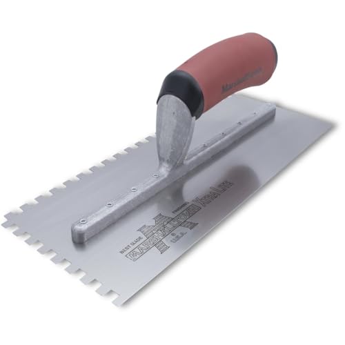 MARSHALLTOWN The Premier Line 702SD Flooring & Tiling Notched Trowel 1/4 X 1/4 X 1/4 Square