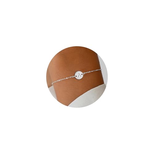 RMMD Armband Damen, 18K Weißgold Vergoldete Silber Armband Mit Buchstaben A Initiale, Monogramm Armbänder Modeschmuck Geschenke Für Frauen Mädchen