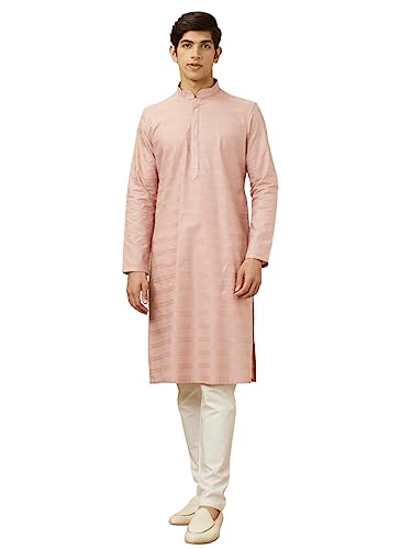 Manyavar Men Cotton Solid Full Sleeves Casual,Traditional Kurta Pyjama Set