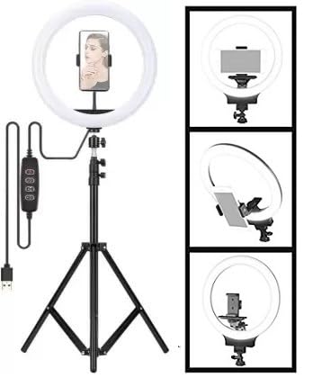 OSMAYO 10 Inches LED Ring Light with 7 Feet Long Foldable and Lightweight Tripod Stand (Black, White) (B0CZXQDK47) Amazon Price History, Amazon Price Tracker