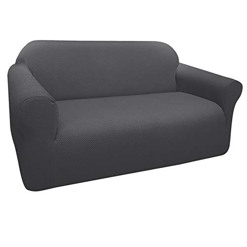 Granbest Funda de Sofá Elástica Súper Gruesa con Diseño Elegante Universal Funda Sofá 2 Plaza Antideslizante Protector Cubierta de Muebles(2 Plaza, Gris)