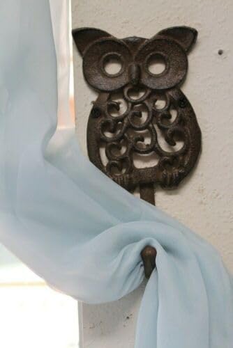 Vintage Owl Design Curtain Tie Backs/Hold Backs Rustic Brown Cast Iron, H-47 10 Items