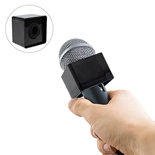 EXCEART 2 pcs quadrado cubo microfone logotipos entrevista estação de tv posters logos preto
