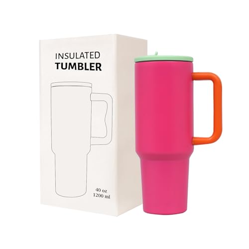 Image of Stainless Steel 1200 ml Vacuum Tumbler with Lid & Straw - Double‑Wall Insulated Cup for Travel, Gym & Office - Keeps Beverages Hot or Cold - 1.2 L Capacity (Orchid Pink)