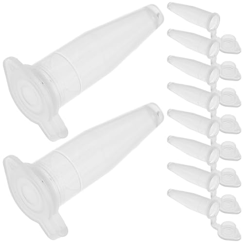 SOLUSTRE Self-Standing Plastic Tubes 1000pcs 0.2ml Mini Test Tubes with Caps for Lab Use