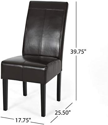 Christopher Knight Home Emilia Chocolate Brown Leather Dining Chairs (Set of 2)