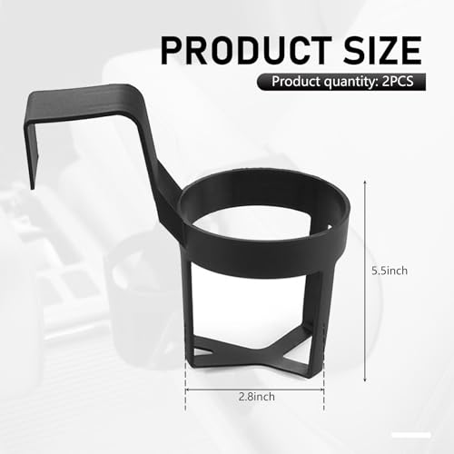 CyperFair 2 PCS Car Drink Cup Holders, Multi-function Hanging Organizer for Water Mug Phone Bag, Anti-spill Portable Armrest Gap Cup Holder, Universal Storage Interior for Most Cars (Black)