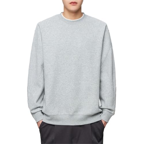 Sweat-shirt en peluche pour hommes chaud et épais avec broderie col rond