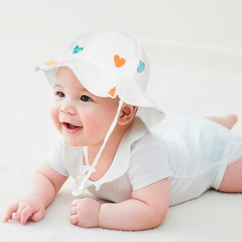 Baby Sun Hat Summer Beach Hats Wide Brim Sun Protection Floral Bucket Hat for Boys Girls Toddler Infant2
